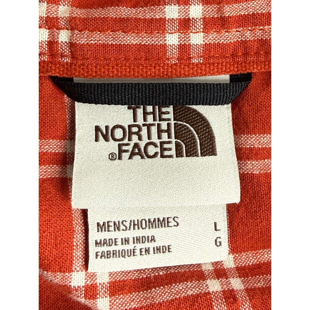 The North Face Hemp Blend Plaid Short Sleeve Button Down Shirt Men’s Large L - Picture 4 of 9